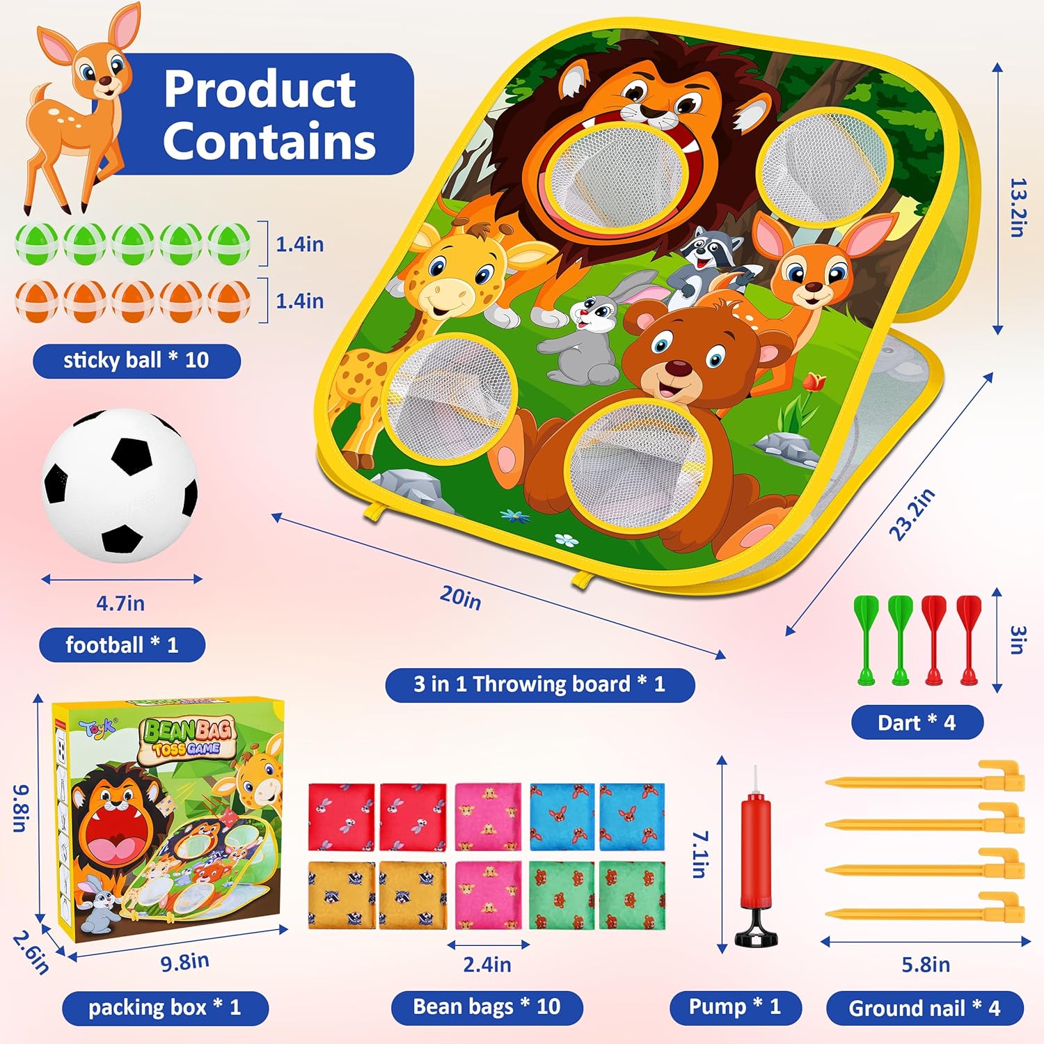 Thumbnail 4 de Animal Bean Bag Toss Game for Kids Ages 3–6