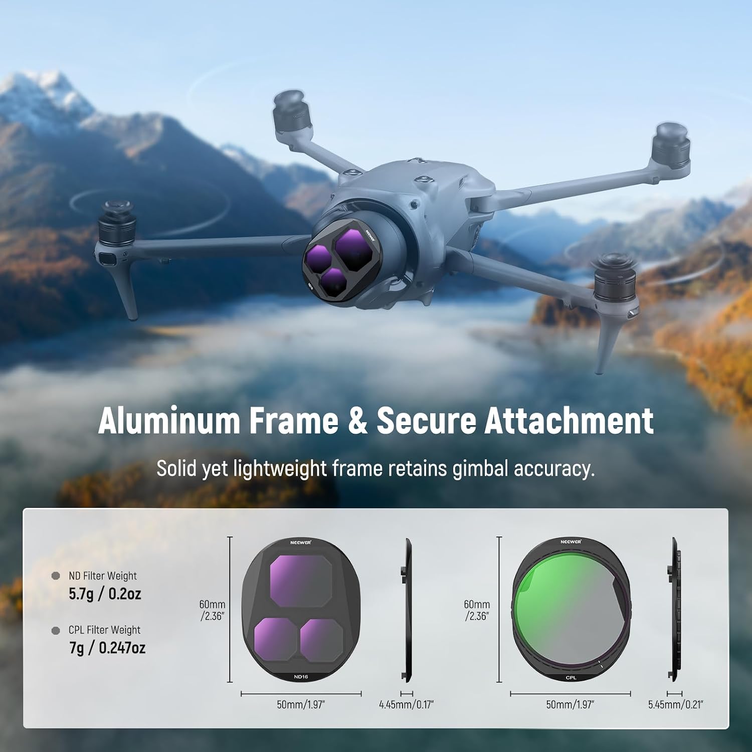 Thumbnail 4 de NEEWER CPL + ND Filter Set for DJI Mavic 4 Pro (4 Pack)
