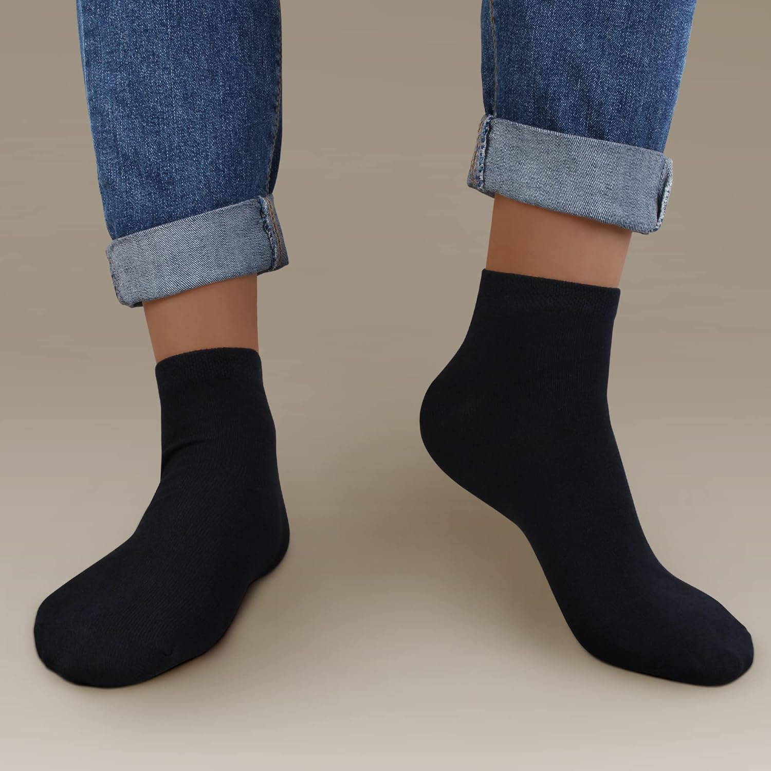 Thumbnail 1 de Lot de 12/24 paires de chaussettes femme basses L&K-II en coton (socquettes) respirantes noir/blanc/gris
