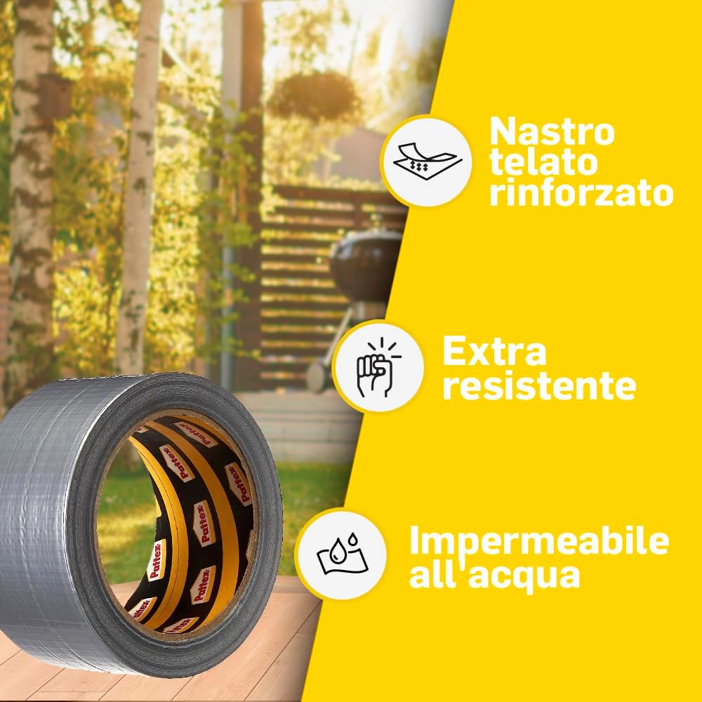 Detalle de Pattex Nastro Adesivo Americano: nastro rinforzato 50 mm x 25 m per riparazioni e decorazioni