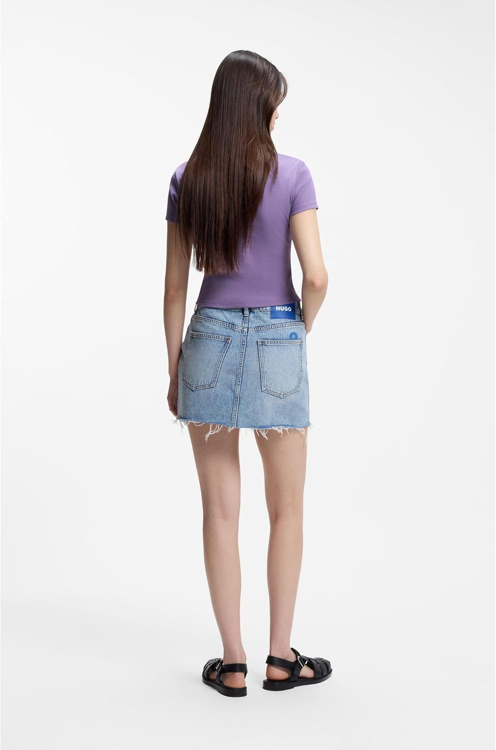 Detalle de HUGO Slim-fit Logo T-Shirt in Stretch Cotton
