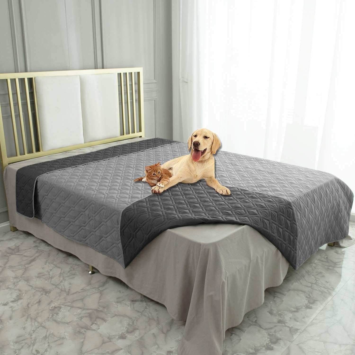 Ameritex Waterproof Dog Bed Cover (Reversible) — Pet Blanket Protector for Sofa, Bed & Furniture