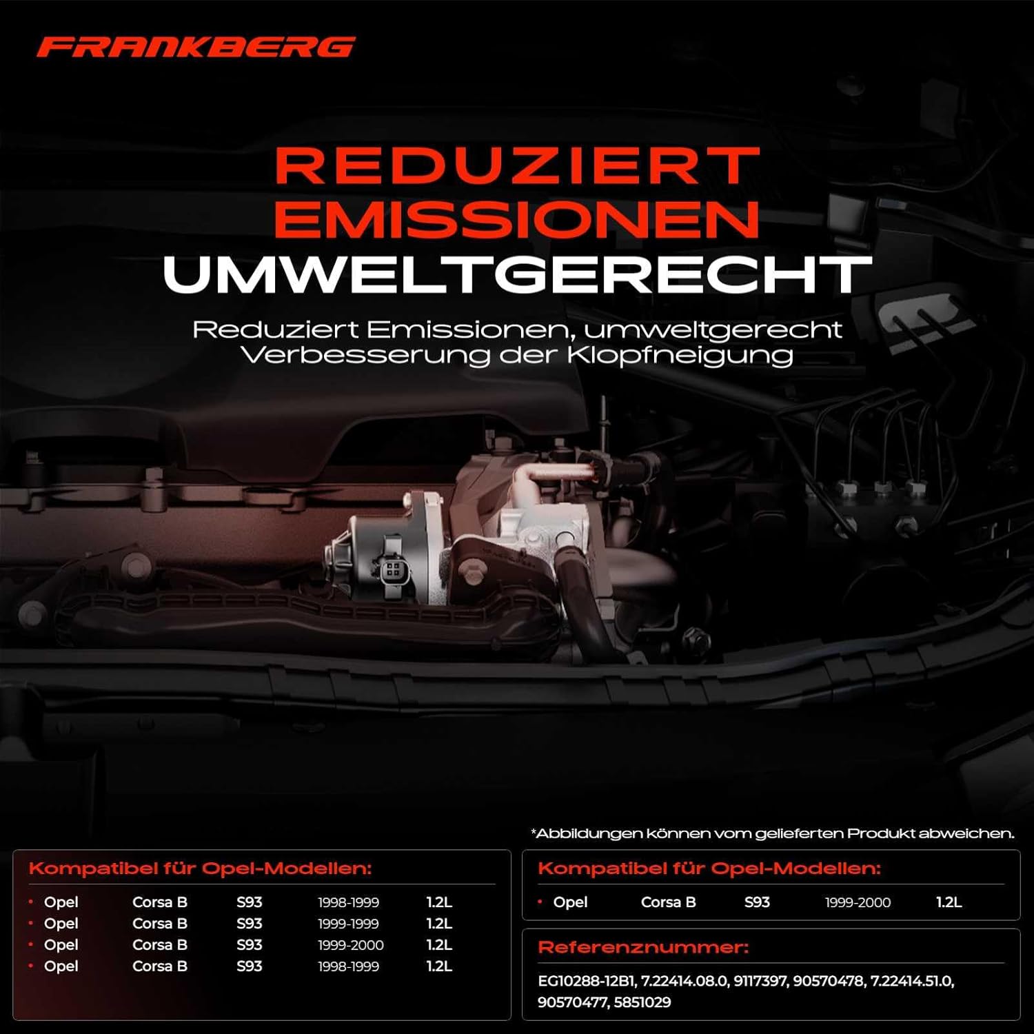 Thumbnail 2 de Frankberg AGR-Ventil Kühler für Abgasrückführung (AGR) – passend für Corsa B 73/78/79 1.2 Benzin (1998–2000), elektrisch