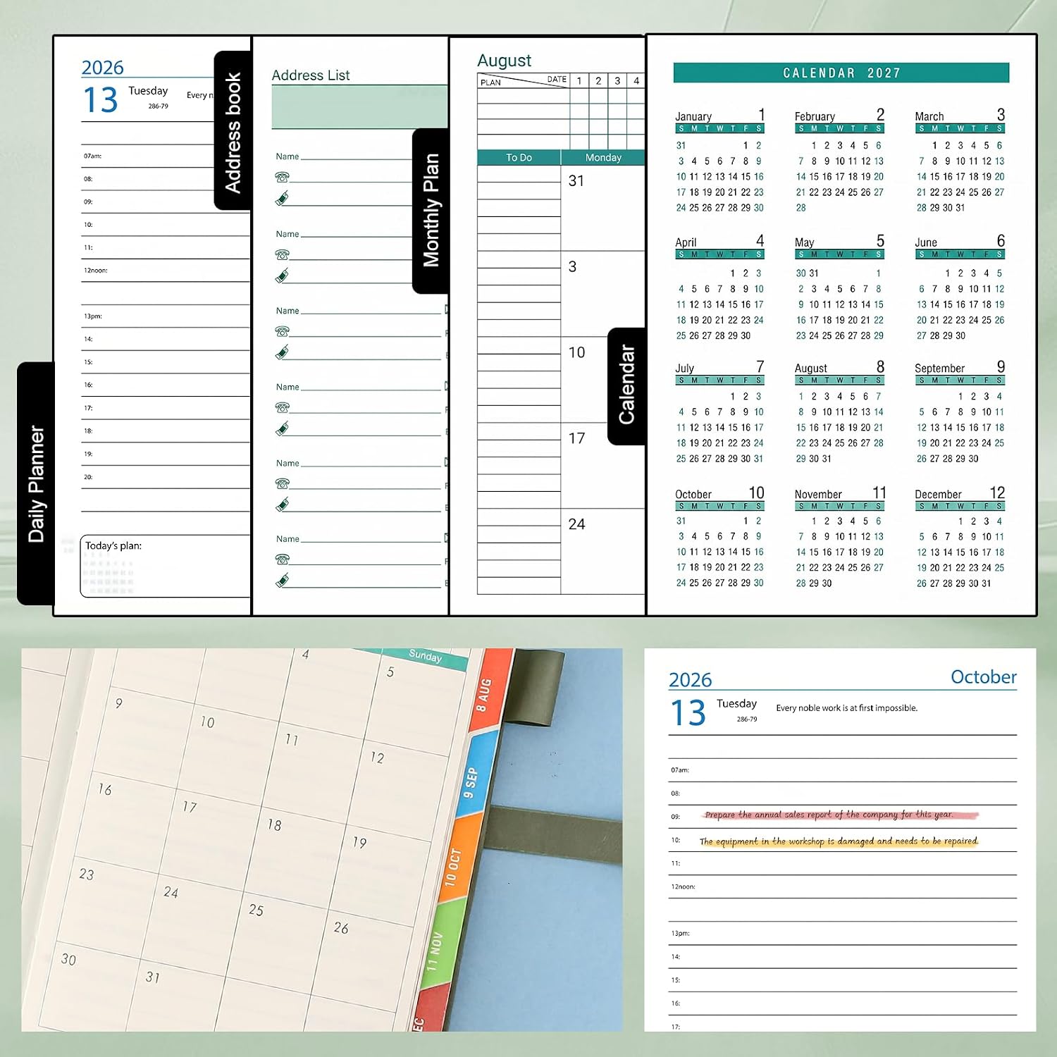 Thumbnail 6 de Akademischer Terminkalender 2026–2027: A5, Tag-pro-Seite, Juli 2026–Juni 2027