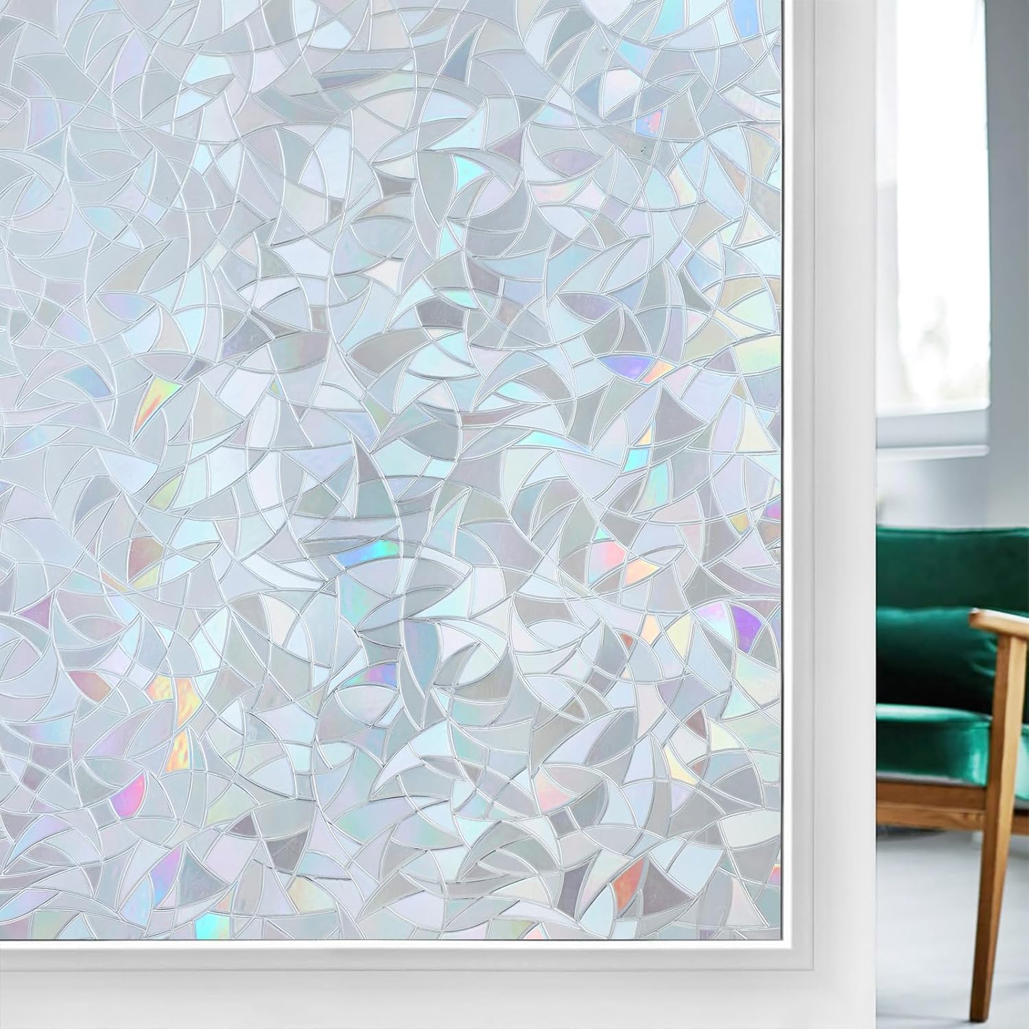 Detalle de rabbitgoo A018SR-60-2 Rainbow Window Privacy Film, Silver Static Cling