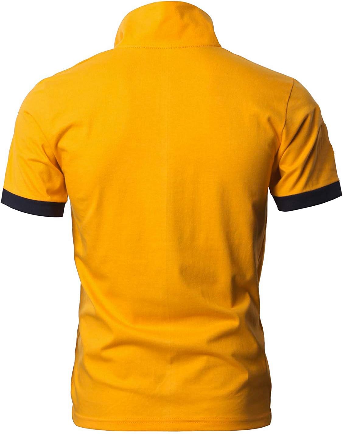 Detalle de GNRSPTY Herren Polohemd Kurzarm mit Giraffen-Stickerei, Einfarbig, Größen M–3XL