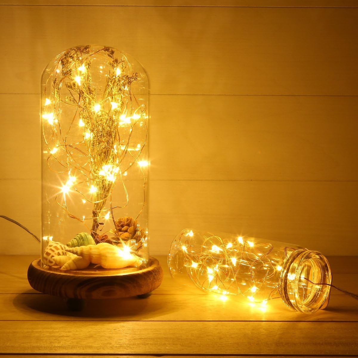 Detalle de ANJAYLIA 2-Pack 10 ft Warm White LED String Lights, 30 LEDs Each