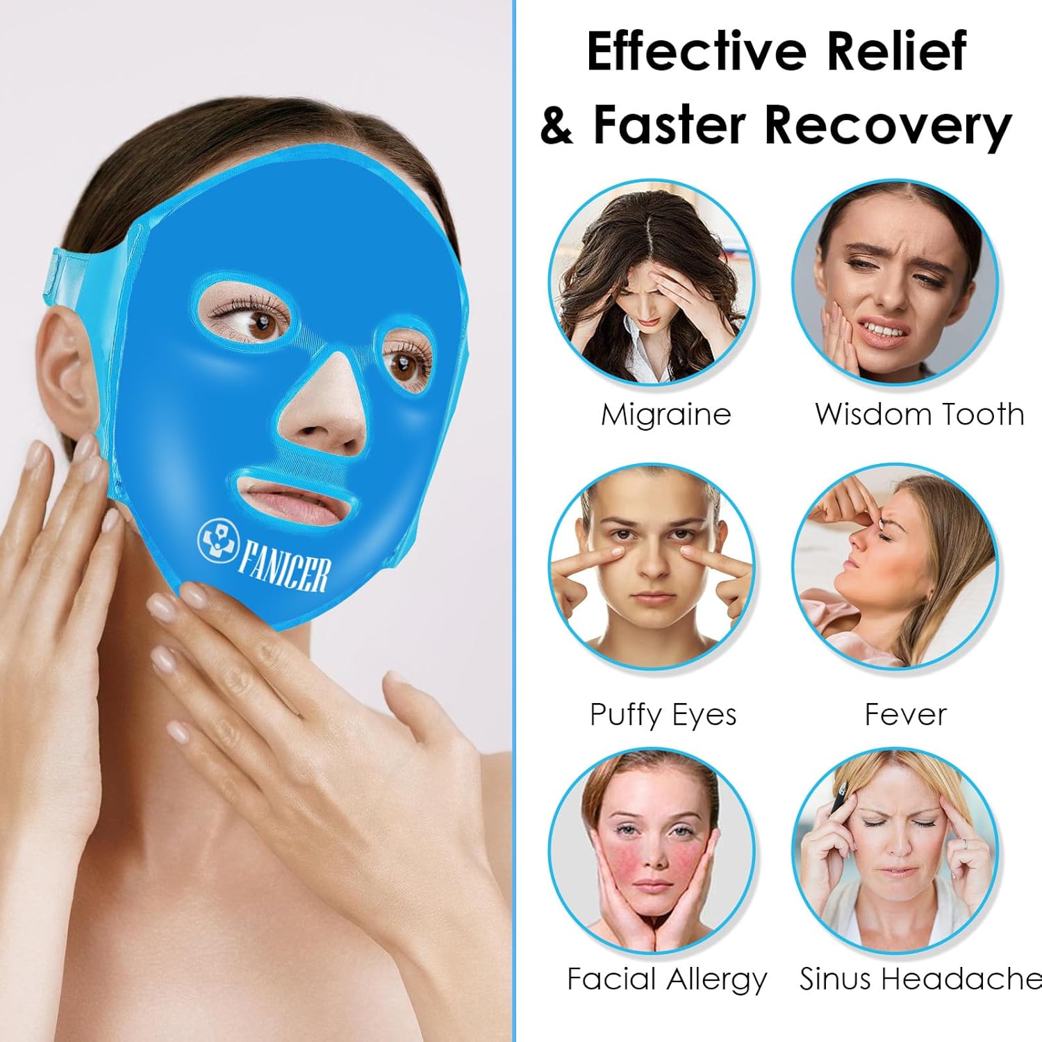 Detalle de Maschera rinfrescante viso e occhi: wrap riutilizzabile per momenti di relax