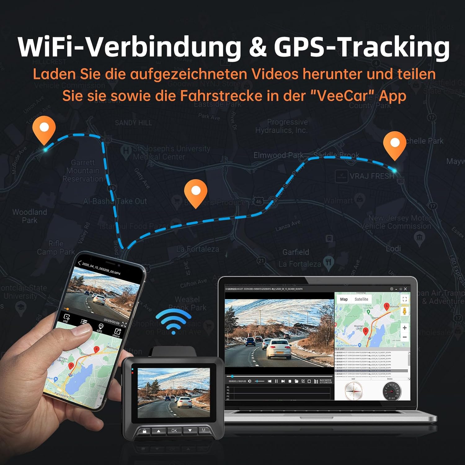 Thumbnail 4 de Dashcam vorne hinten 4K Dual mit GPS