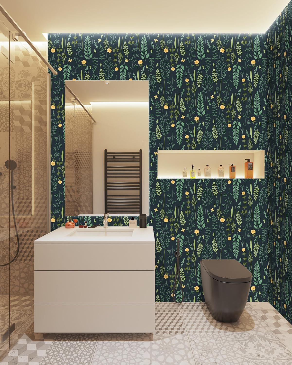 Thumbnail 5 de Fiula selbstklebende Möbelfolie / Tapete mit Blätter- Blumenmotiv 41 cm x 3 m (vinyl, wasserfest)