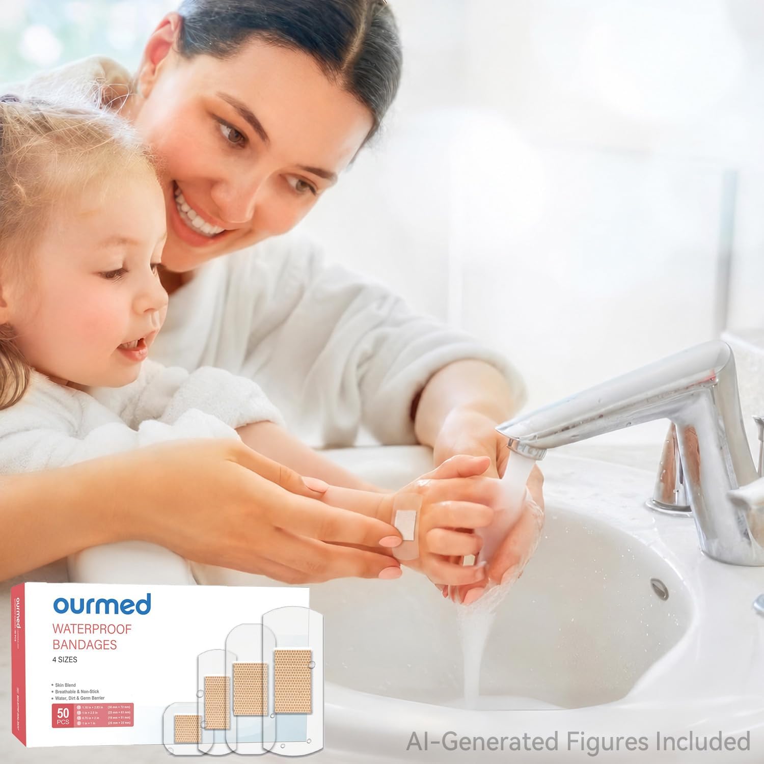 Thumbnail 6 de Ourmed Waterproof Plasters – 50 Count, Up to 48 Hours Protection