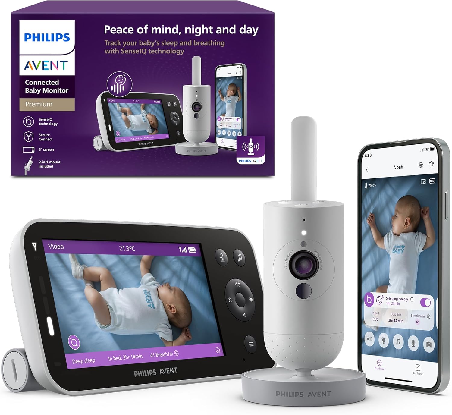 AVENT Philips SCD973/26 babyphone vidéo 5 pouces 📷