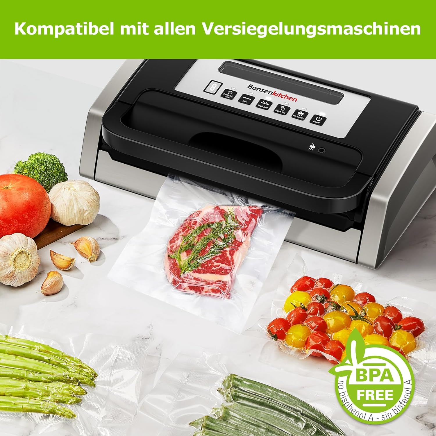 Thumbnail 6 de Bonsenkitchen Profi Vakuumbeutel VB32 – 40 Vakuumierbeutel 20×30 cm, BPA-frei, zum Kochen & Sous-Vide