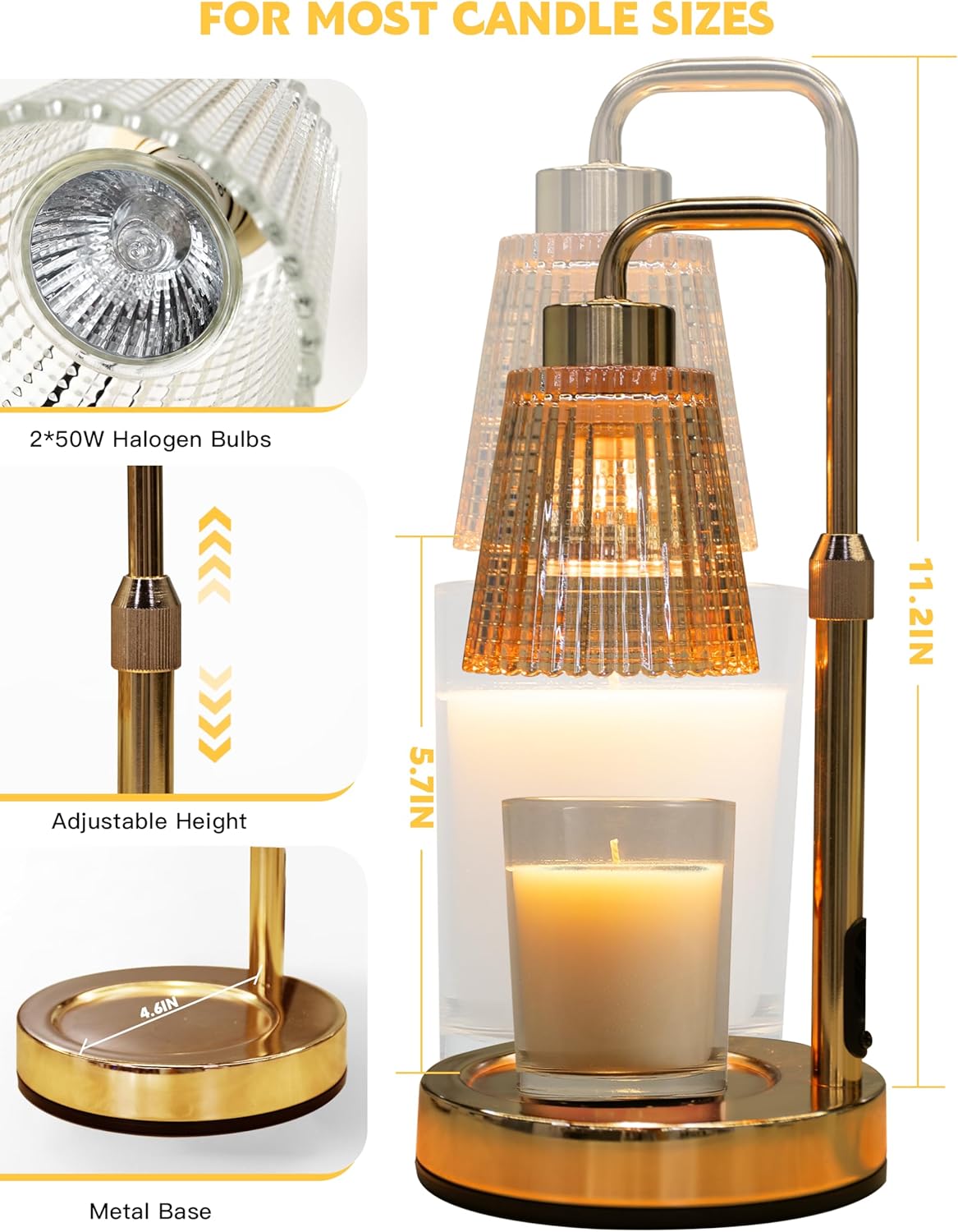 Thumbnail 5 de GODONLIF Candle Warmer Lamp with Timer & Dimmable Bulbs