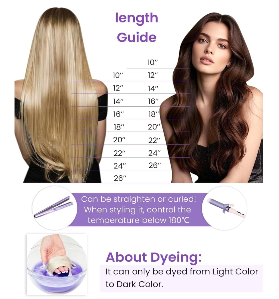 Detalle de LaaVoo Tressen-Extensions aus Echthaar (Braun, #4) zum Einnähen – 60 cm, 100 g