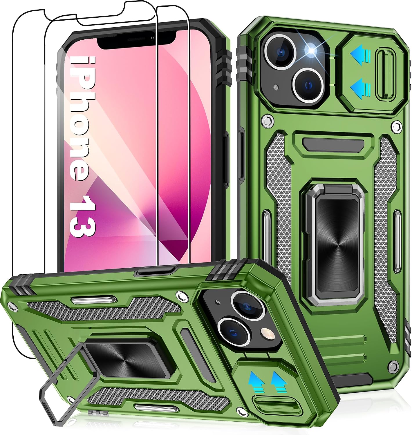 Detalle de Jshru iPhone 13 Case with 2‑Pack Screen Protectors