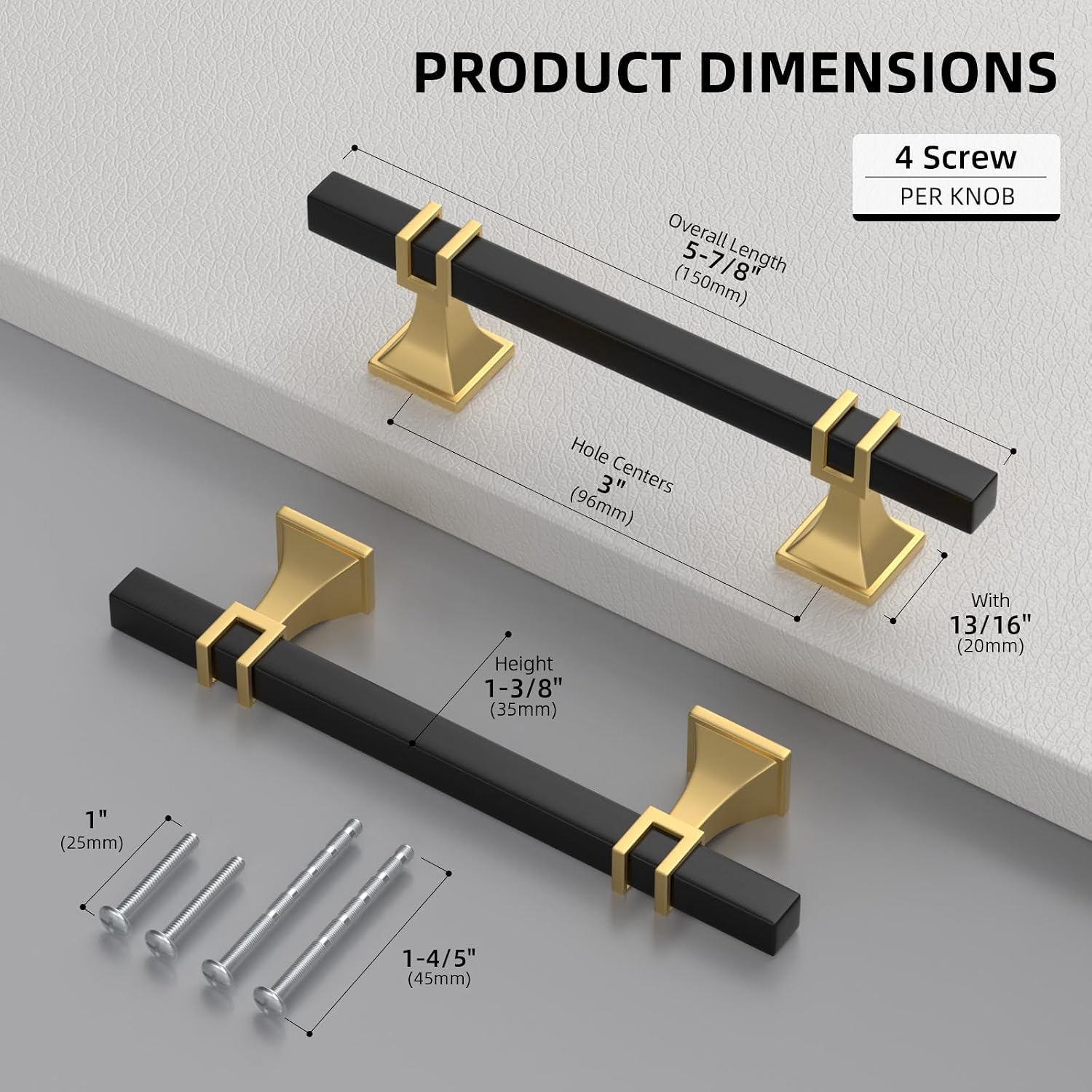 Detalle 2 de homdiy Cabinet Pulls, 3-3/4-Inch Hole Spacing