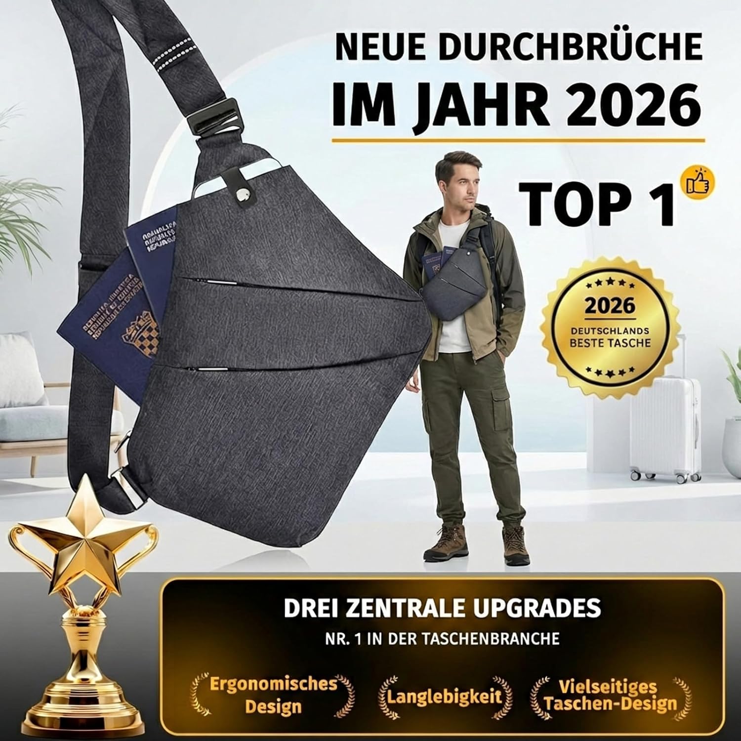 Thumbnail 2 de Reiteag Gipfelfreund Anti-Diebstahl-Tasche – sichere Umhängetasche mit Diebstahlschutz für Reisen