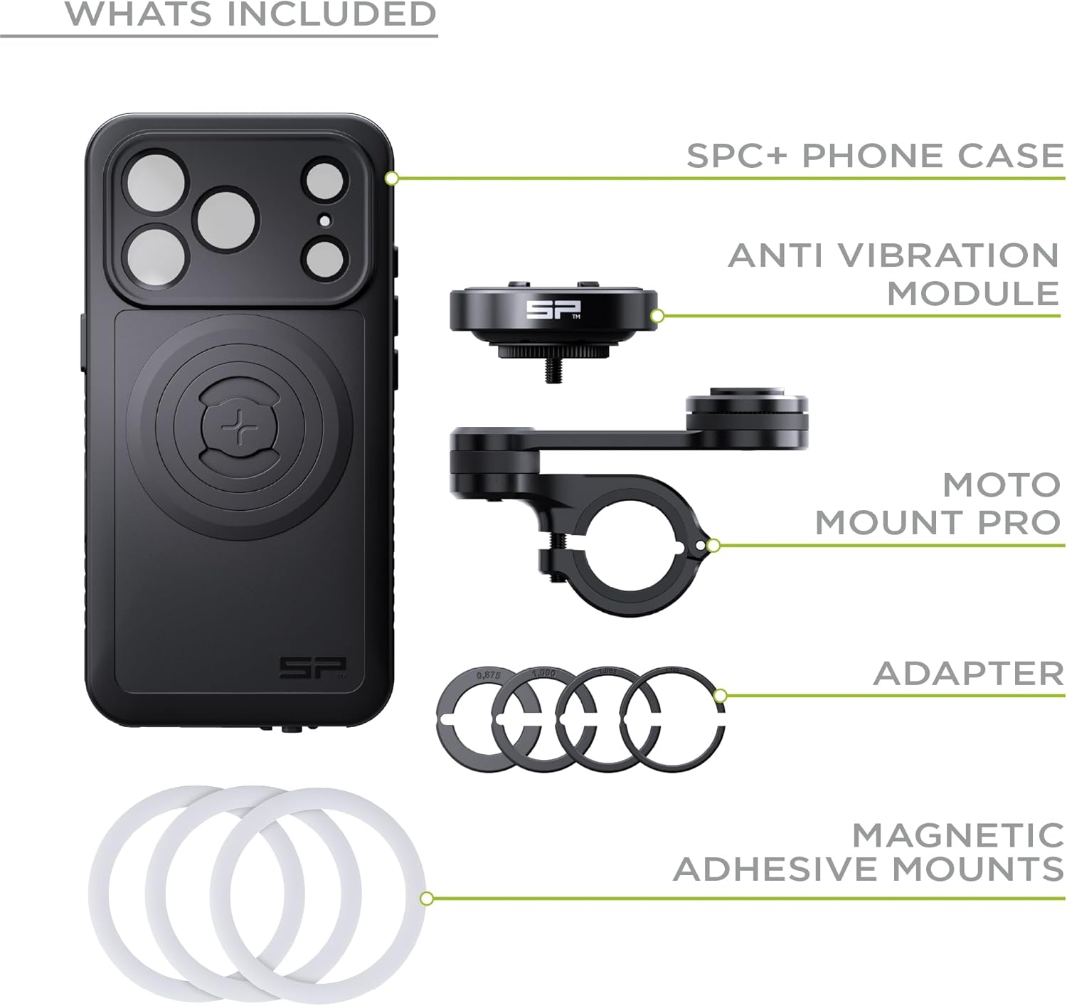 Detalle de SP CONNECT Moto Bundle II AVM Xtreme SPC+ pour iPhone 15 Pro Max – Protection militaire et charge sans fil