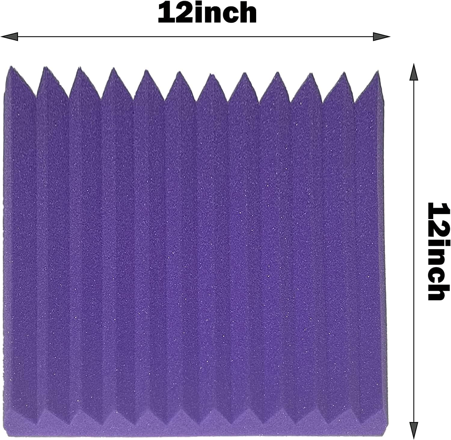 Detalle de Temgcuam tc11212 Acoustic Foam Wall Panels, 24-Pack, Purple, 12 x 12 x 1 in