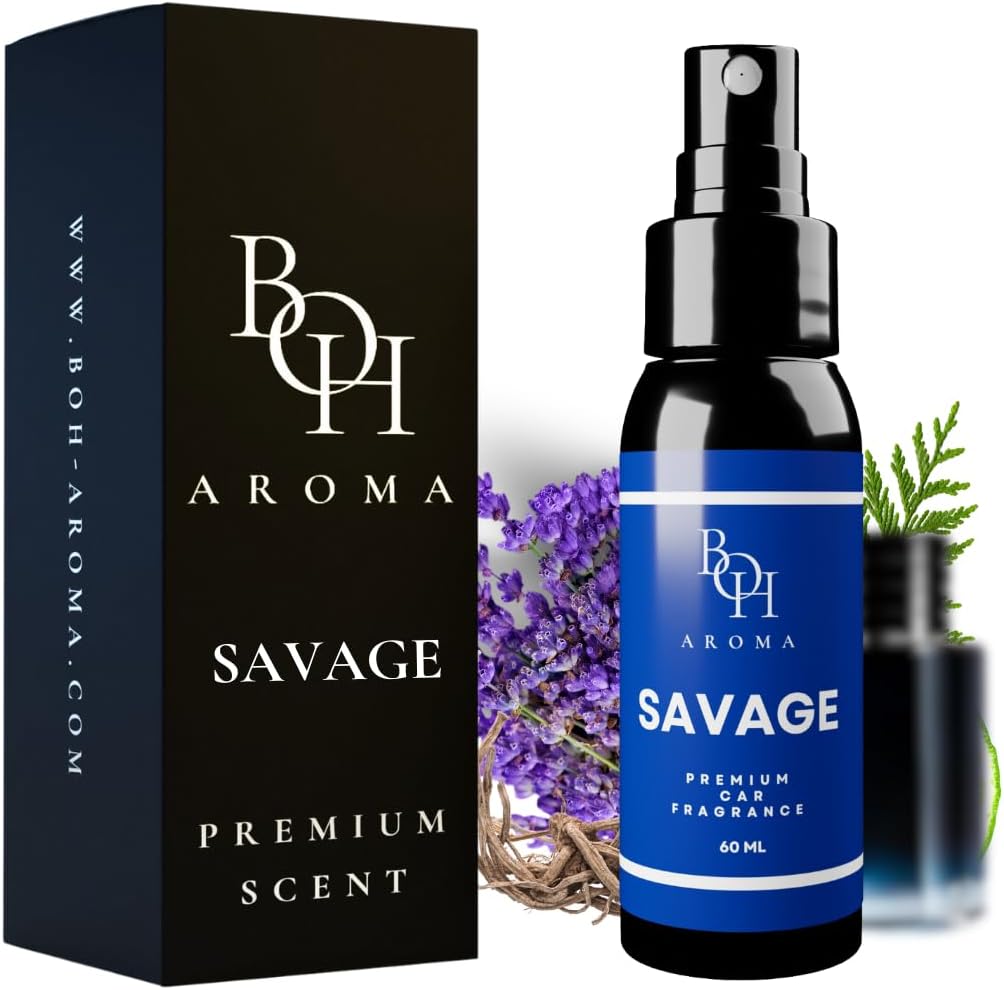 BOH Aroma profumo per auto SAVAGE — spray profumato e neutralizzatore di odori, 60 ml