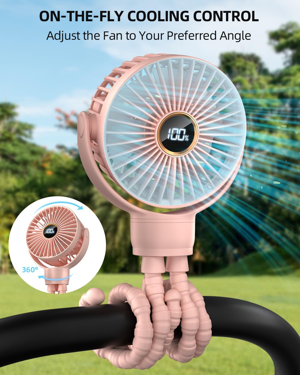 Detalle de Portable Stroller Fan with 360° Rotation