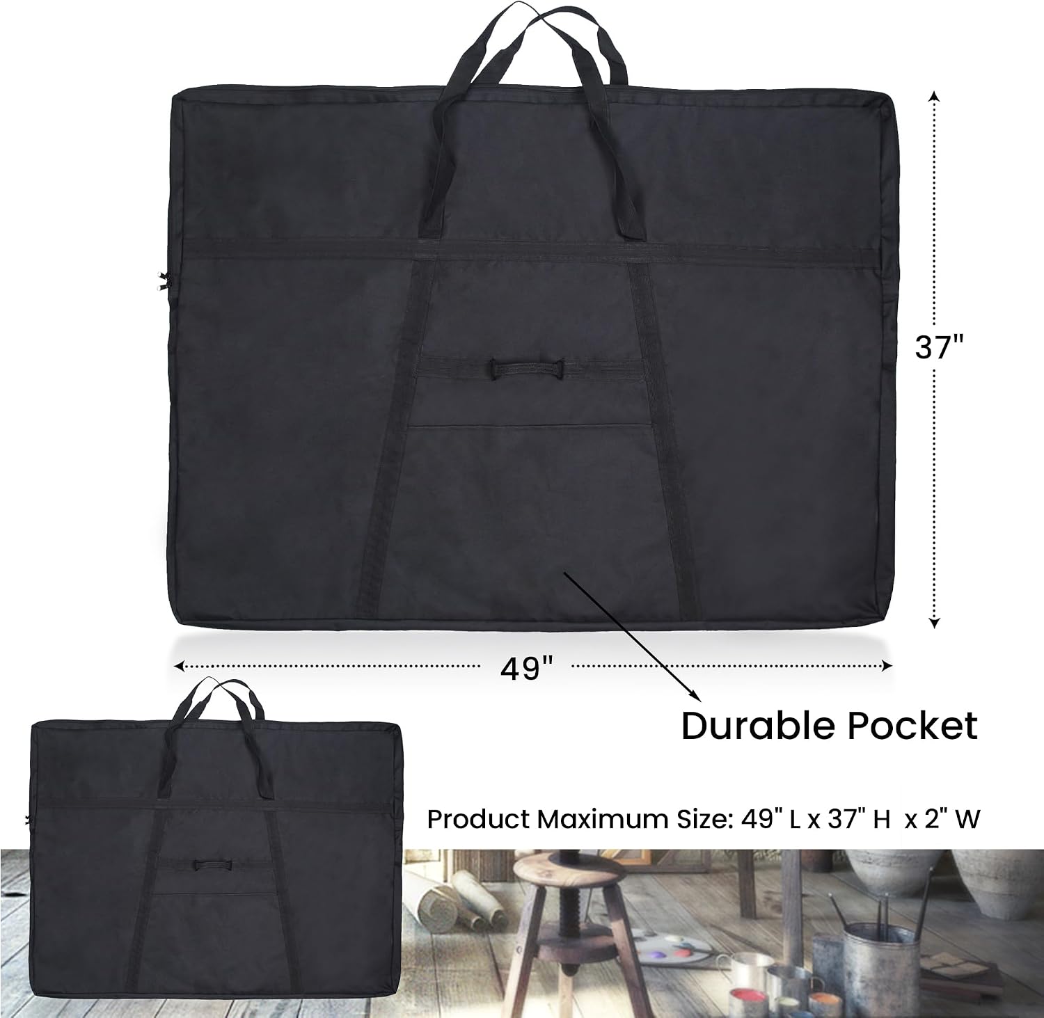 Detalle 2 de JJRING CT0068 Art Portfolio Tote for 36" x 48" Artwork, 600D Oxford Fabric