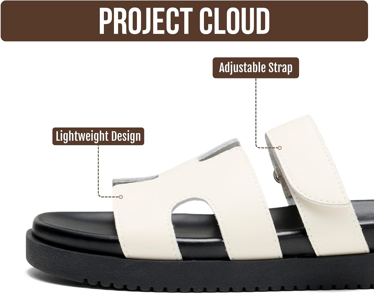 Detalle de Project Cloud Leather Platform Sandals for Women by Mayvy
