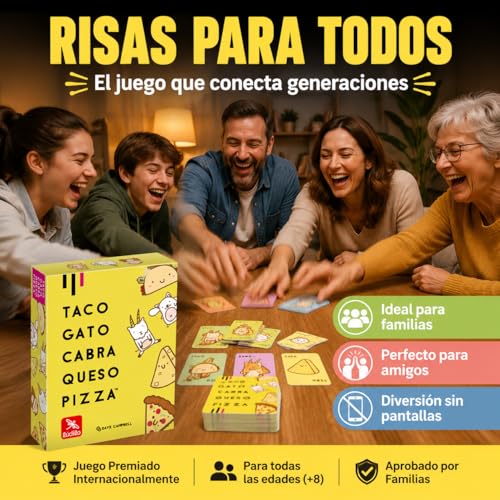 Detalle de Ludilo Taco Gato Cabra Queso Pizza: juego de cartas para 3–8 jugadores