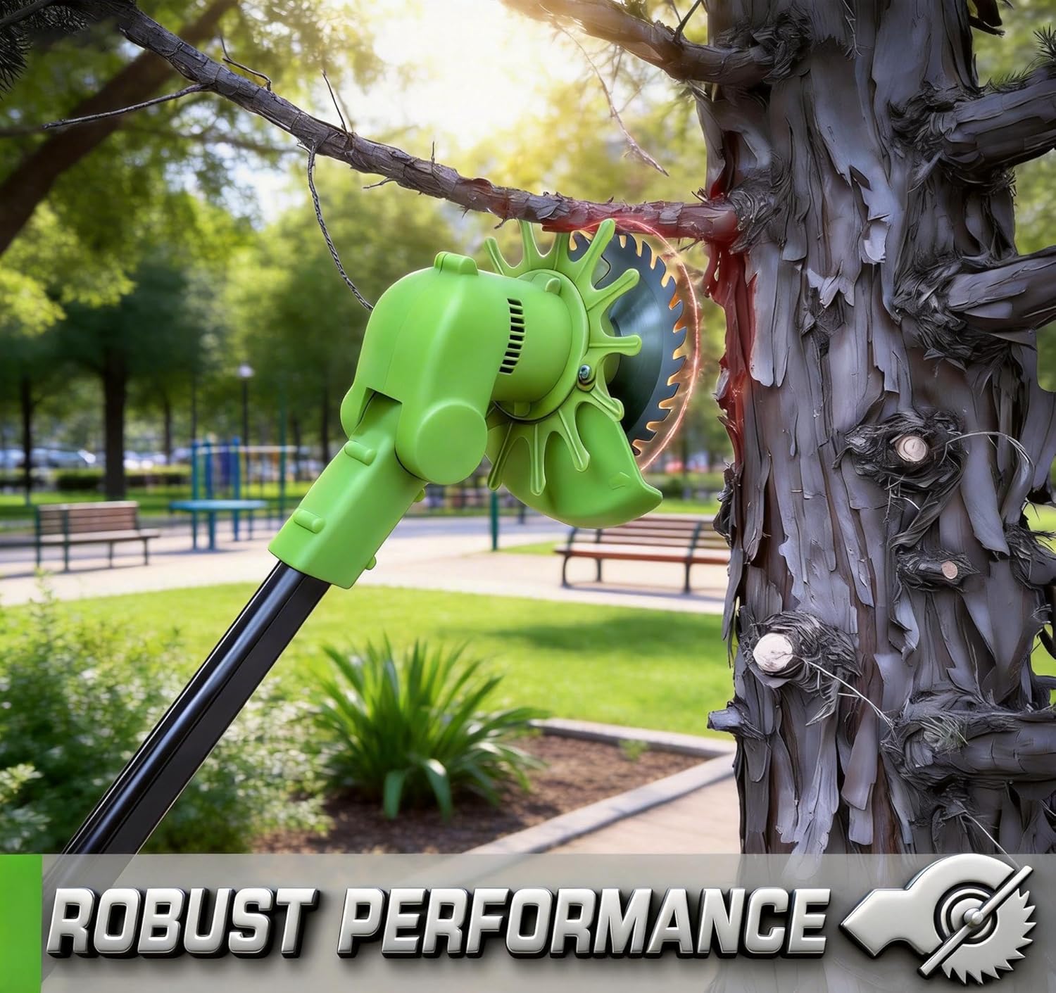 Thumbnail 4 de 21V Cordless Strimmer (3-in-1) with 2×2.5Ah Batteries & Fast Charger, 6 Plastic Blades, 2 Metal Blades and Circular Saw Blades