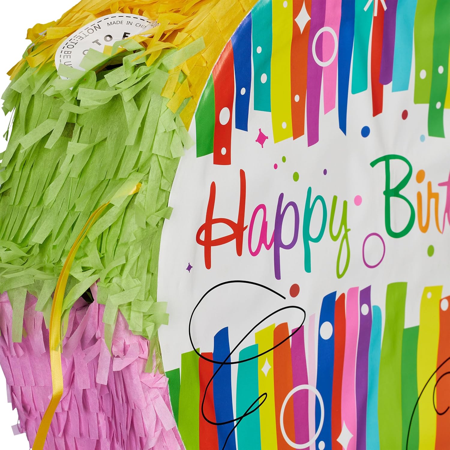 Detalle de Relaxdays Pinata «Happy Birthday» — Pinata décorative à remplir soi-même, 32×9 cm, multicolore