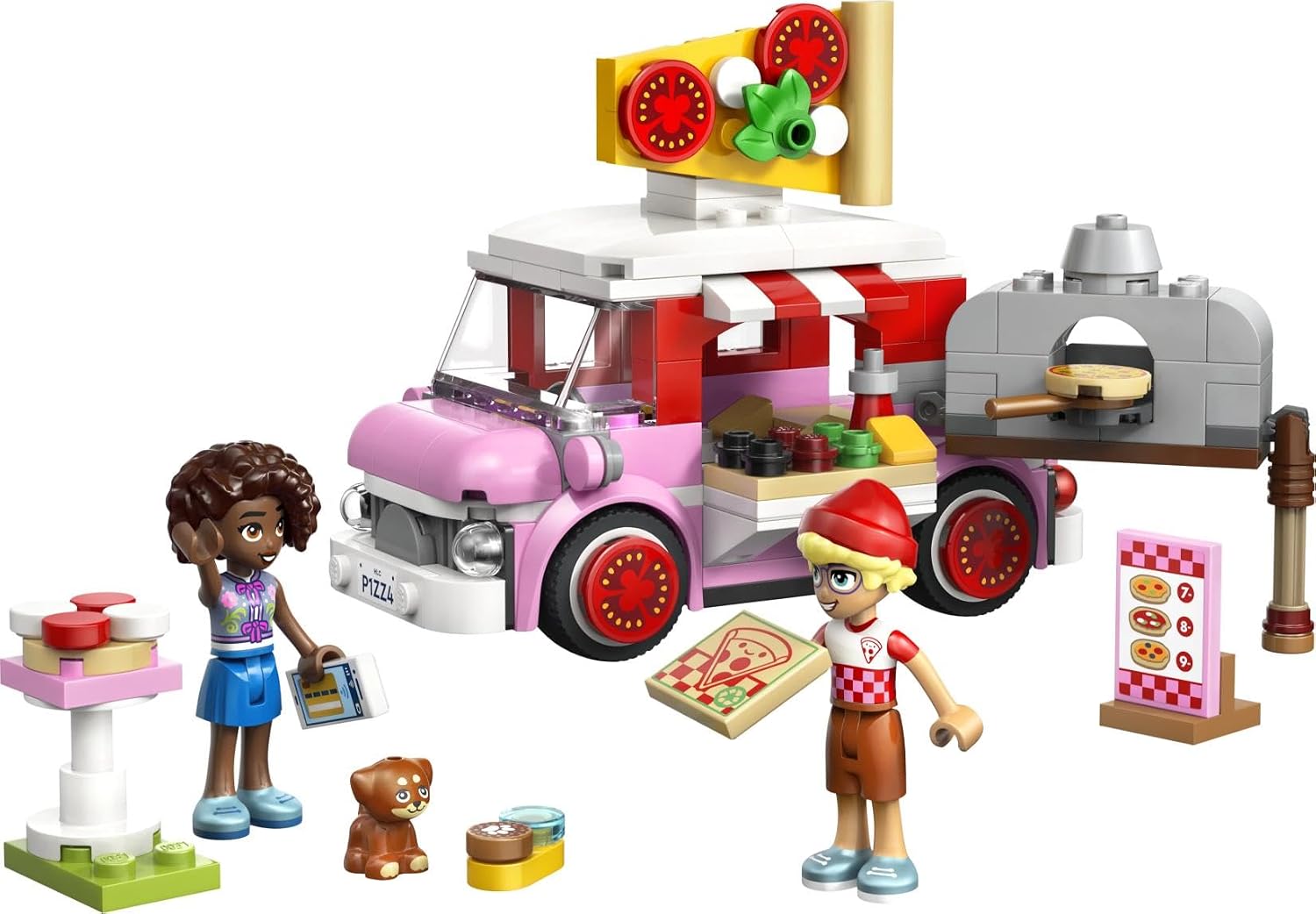 Detalle 2 de LEGO Friends 42694 Pizza Truck Building Set with 190 Pieces and 2 Mini Dolls