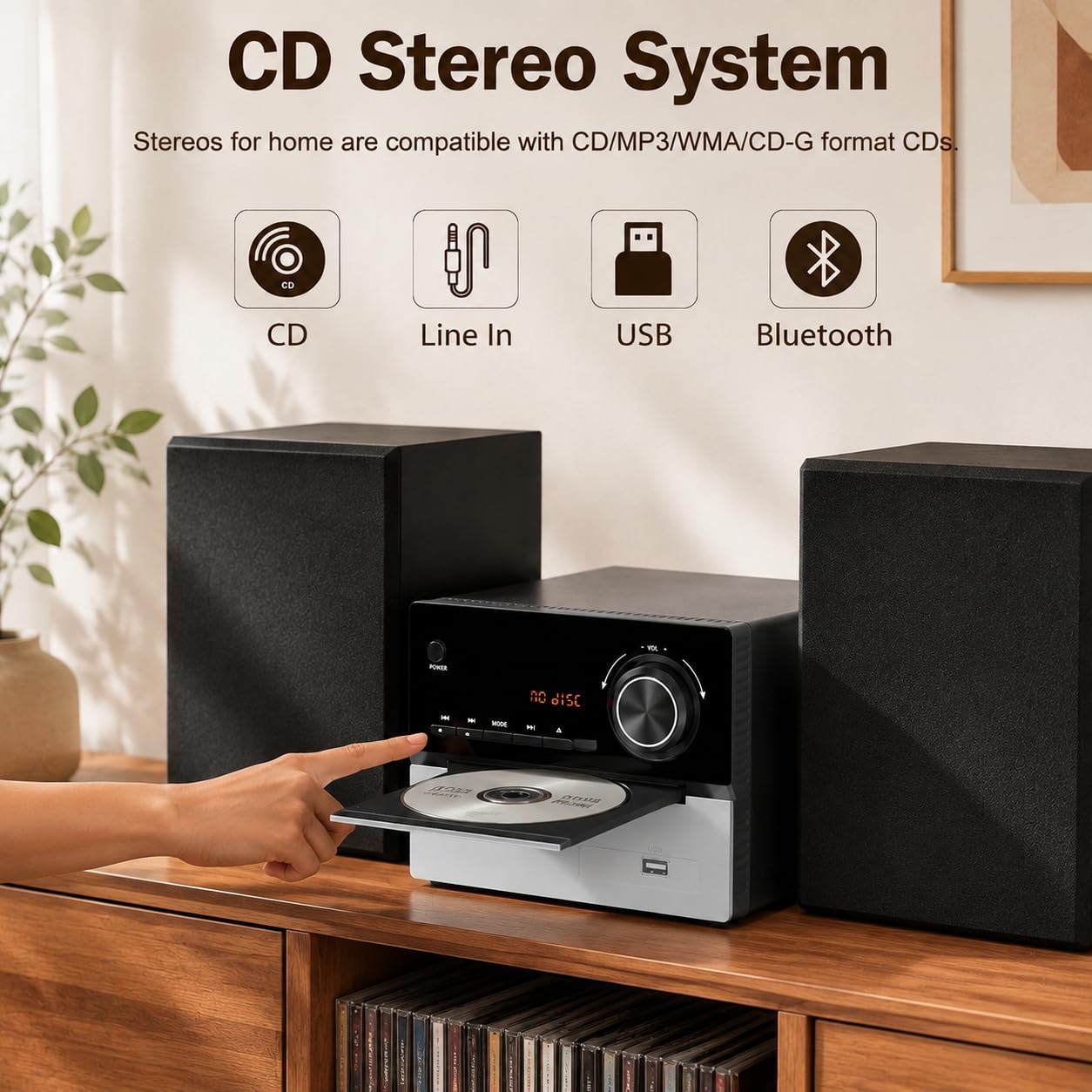 Thumbnail 1 de MAITE MT-CD108HEU-SS EU Compact CD Stereo System, Bluetooth 5.3, 30W RMS