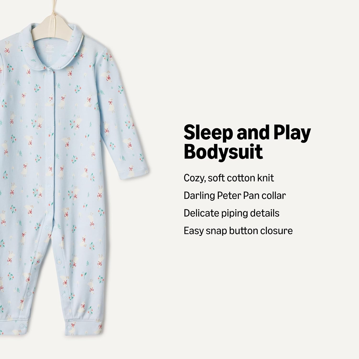 Detalle de Amazon Essentials x Sofia Grainge Unisex Babies' Cotton Footless Sleepsuit, Pack of 2