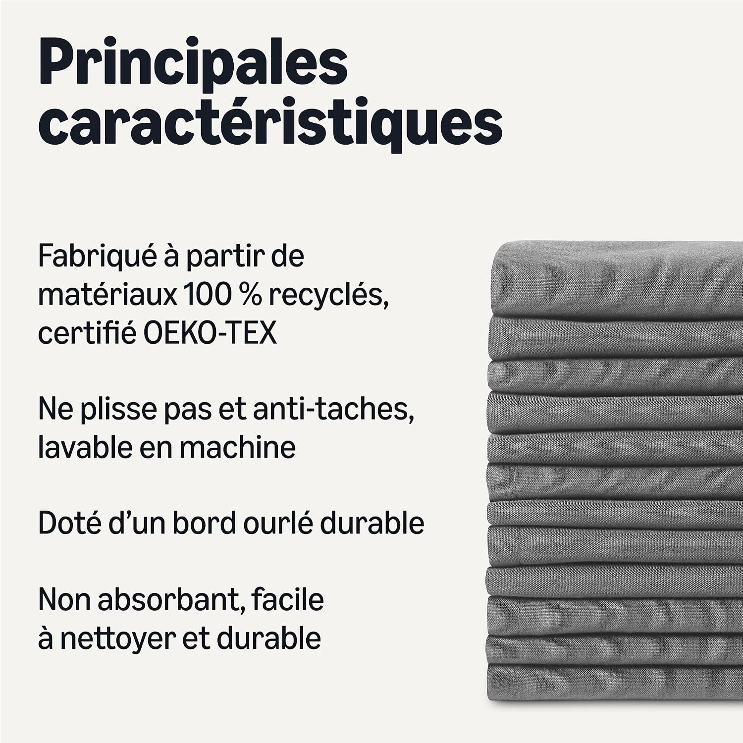 Detalle 2 de Amazon Basics Serviettes en tissu 43 x 43 cm 🍽