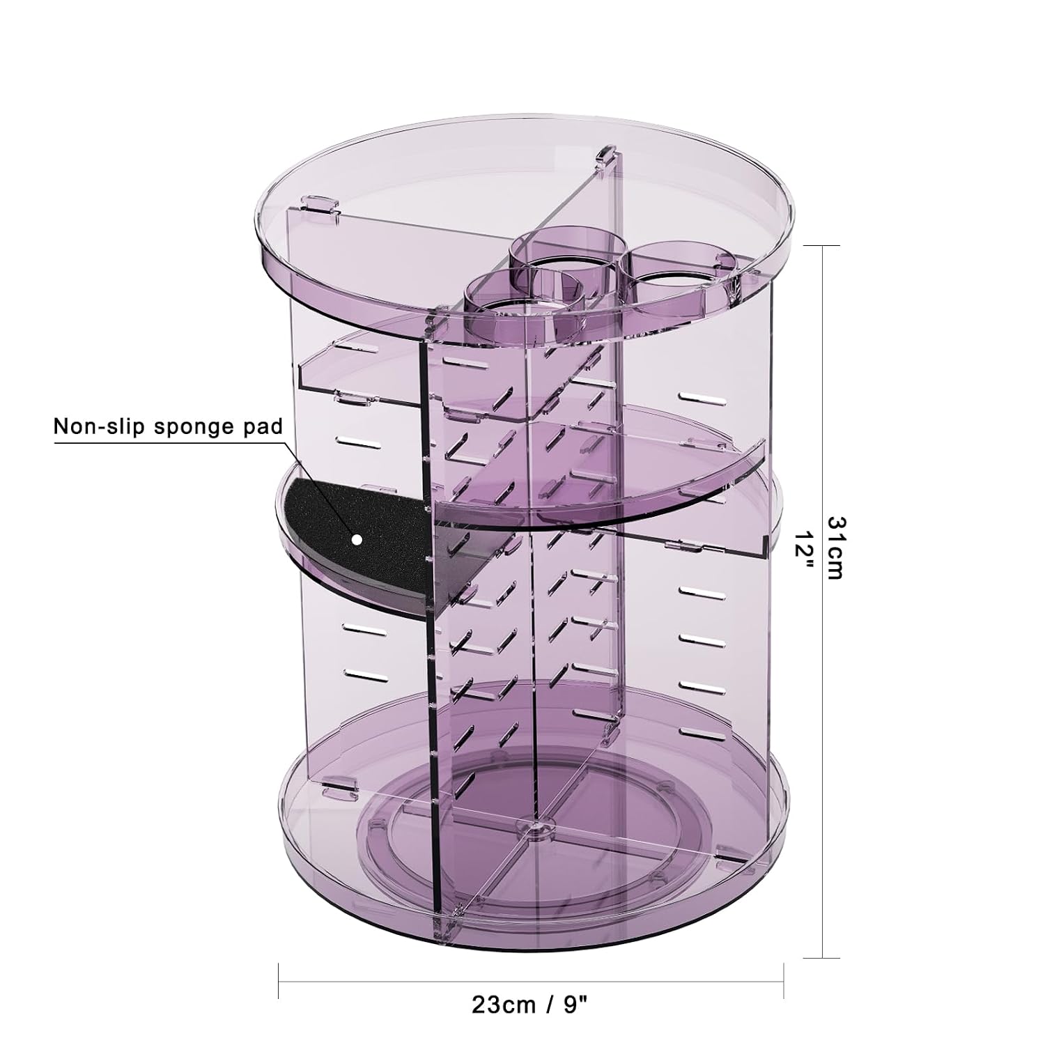 Detalle de Jiavarry RMOT1 Rotating Makeup Organizer with 8 Adjustable Levels