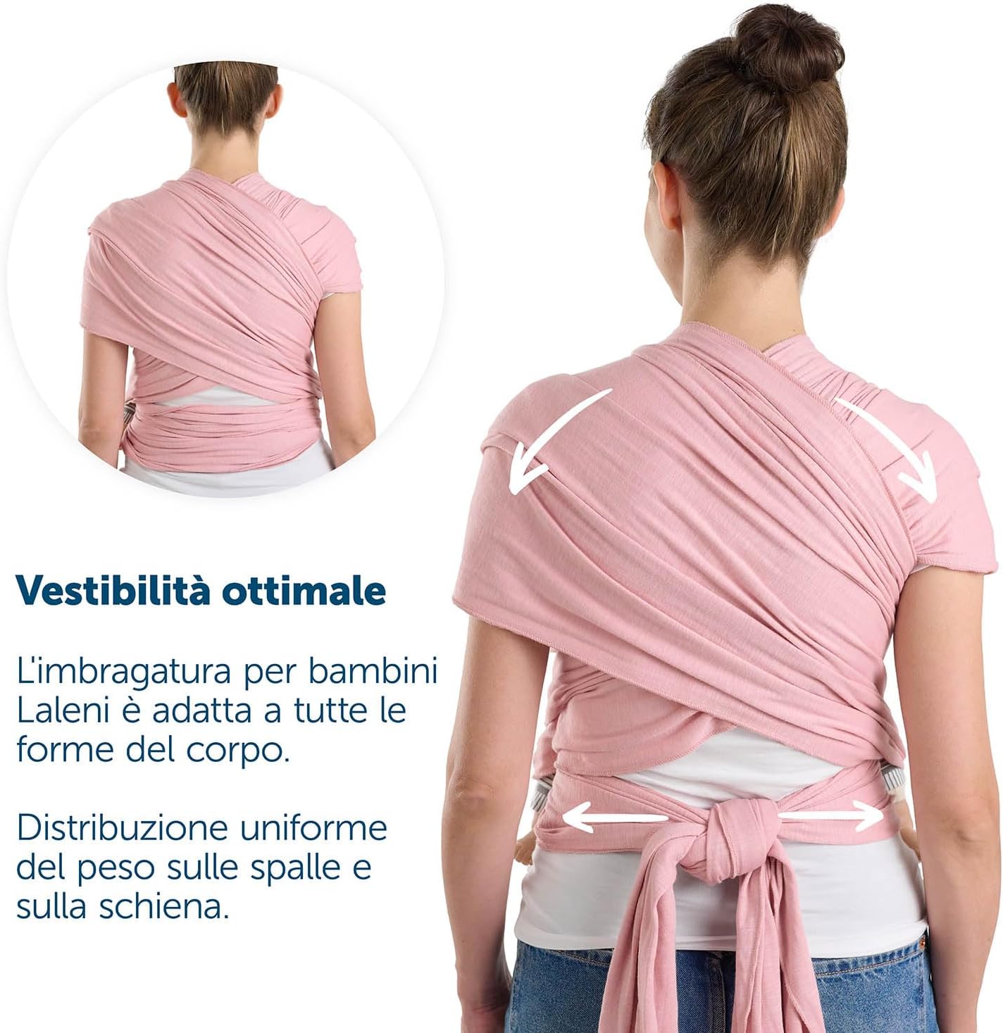 Thumbnail 4 de Laleni Fascia Neonato fine fino a 15 kg in morbido cotone elastico certificata OEKO-TEX, lunghezza 5,10 m