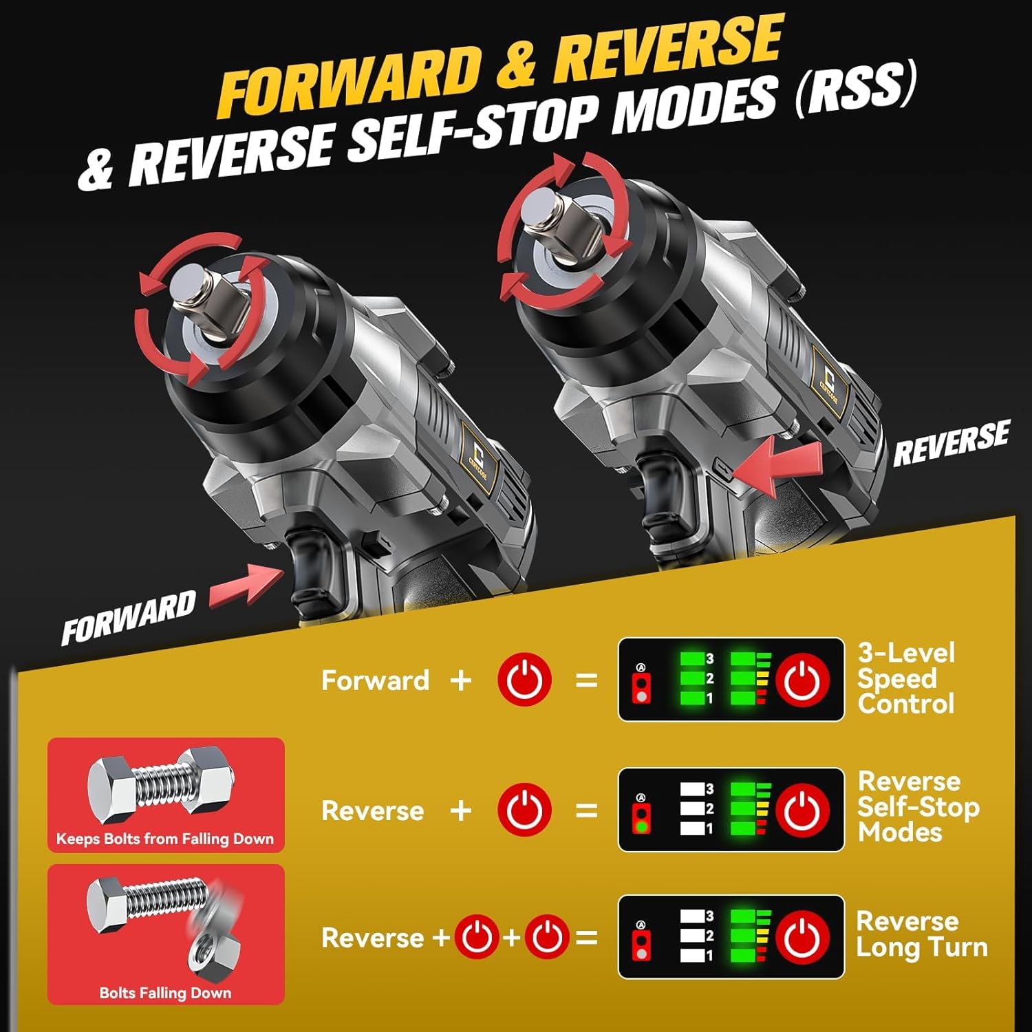 Thumbnail 6 de Cordless Impact Wrench 1/2 inch — 1700 ft-lbs High Torque, Brushless, Bare Tool (Battery Not Included)