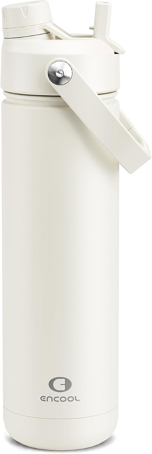 Imagen de ENCOOL EC-IWBC Insulated Water Bottle, 26 oz, Straw Lid, Cream Moon en OfertitasTOP