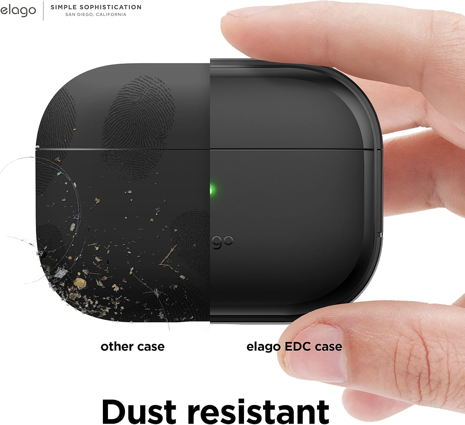 Detalle 2 de elago EDC coque compatible AirPods Pro 2 : étui TPU absorbant les chocs avec courroie (noir)