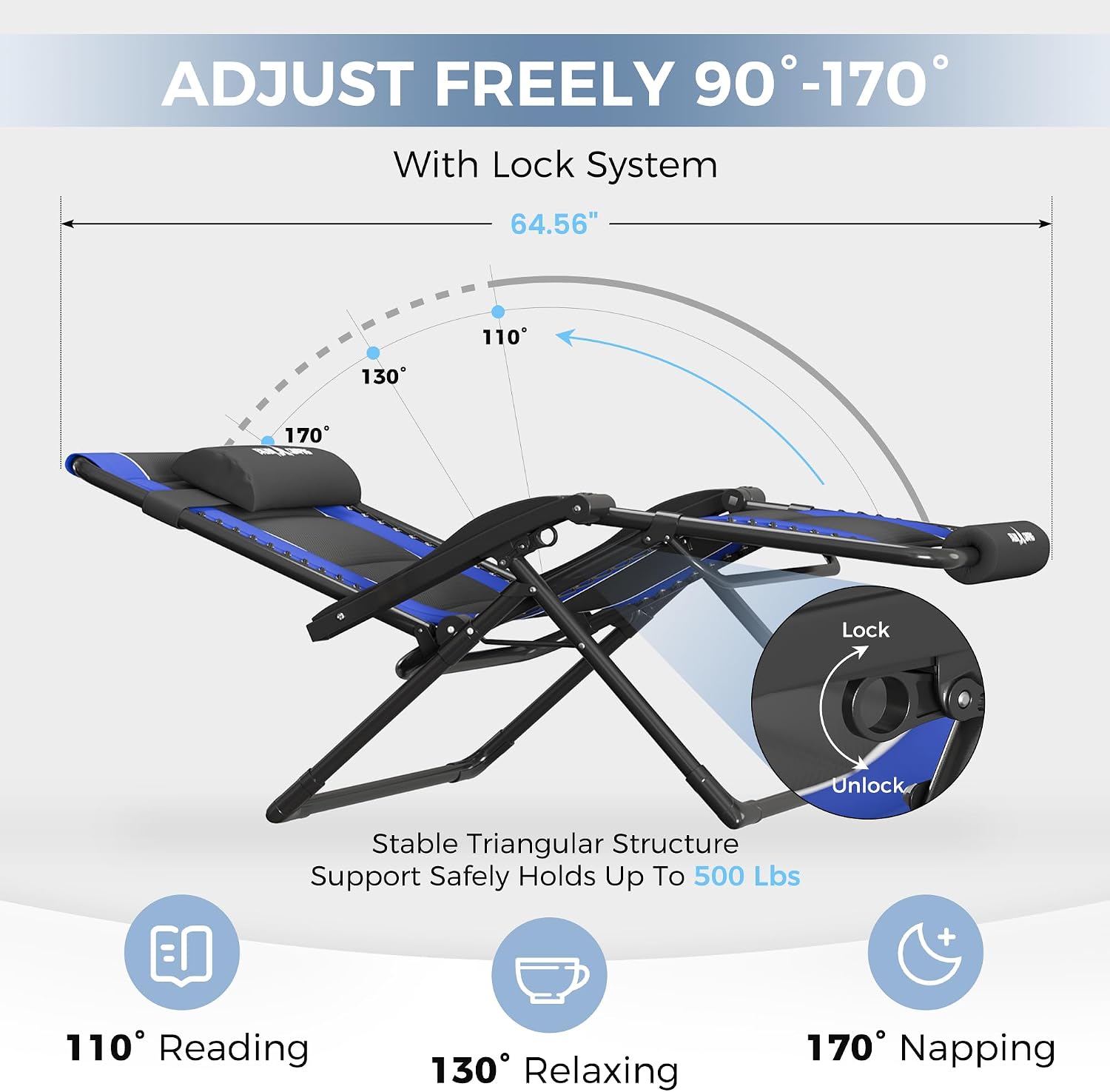 Detalle de UDPATIO Zero Gravity Chair 33-inch