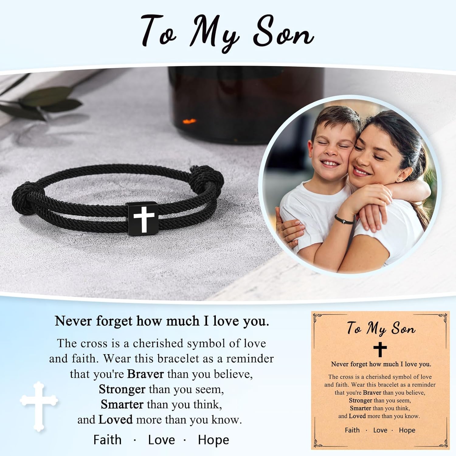 Thumbnail 4 de D Dongjiangjin Cross Bracelet for Teen Boys