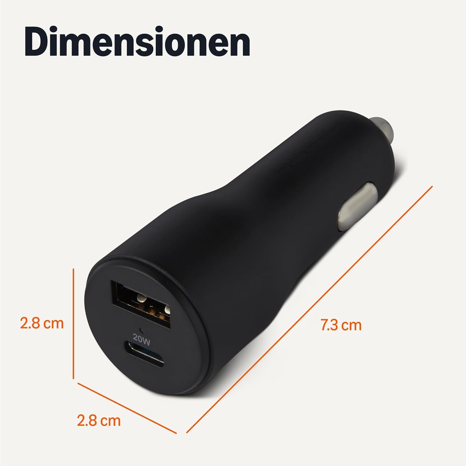 Thumbnail 4 de Amazon Basics Schnelllade-Autoladegerät mit USB‑C & USB‑A, 32 W (schwarz)