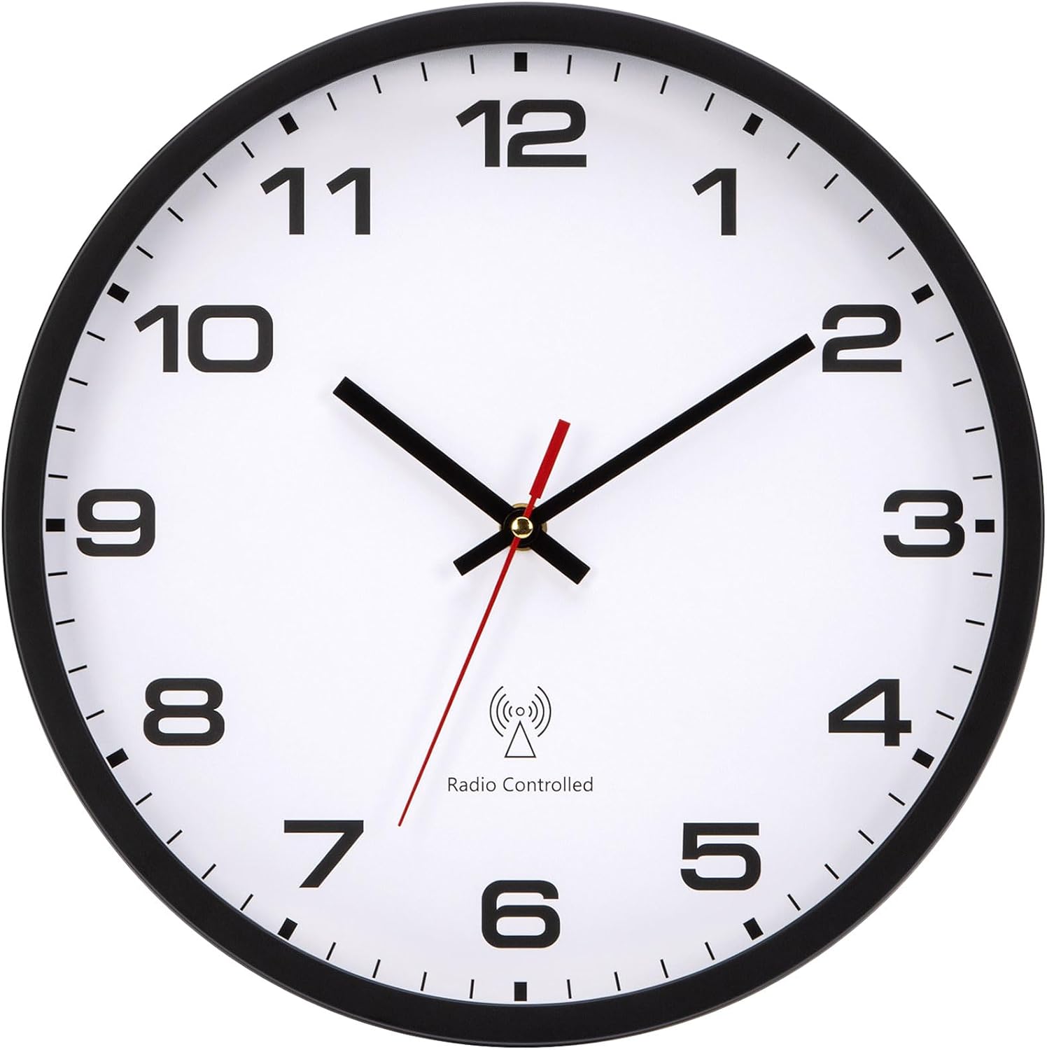 Detalle de Warminn Tiaomiaodianbo radiogestuurde wandklok 30 cm, wit en zwart