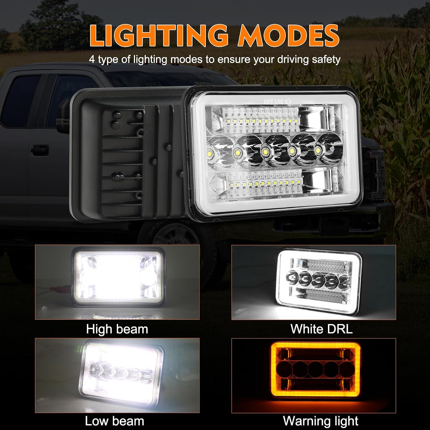 Thumbnail 3 de AAIWA 4x6-inch LED headlights