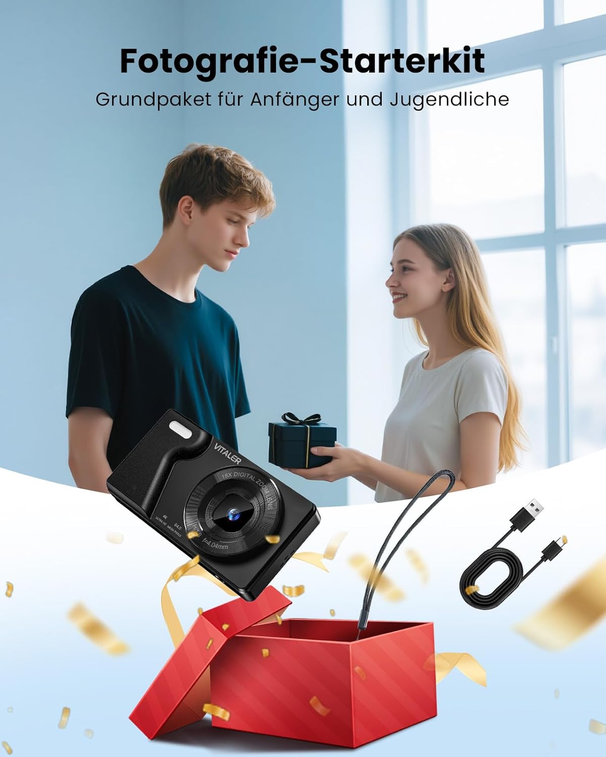 Thumbnail 6 de VitalicER Digitalkamera 64MP 4K mit Doppelobjektiv