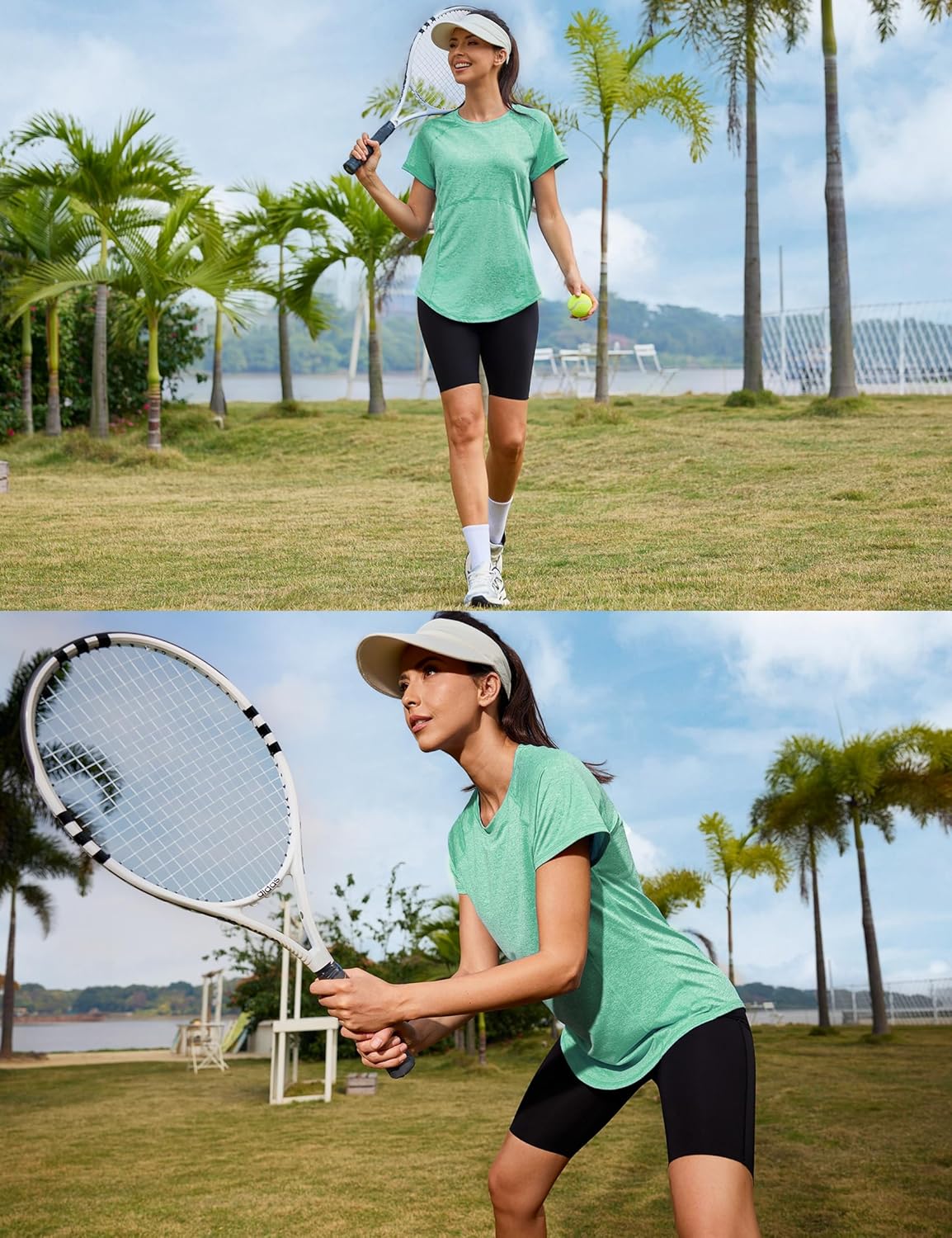 Thumbnail 4 de Terecey T-shirt sport femme à manches courtes : séchage rapide et dos en mesh pour le yoga, le fitness et la course