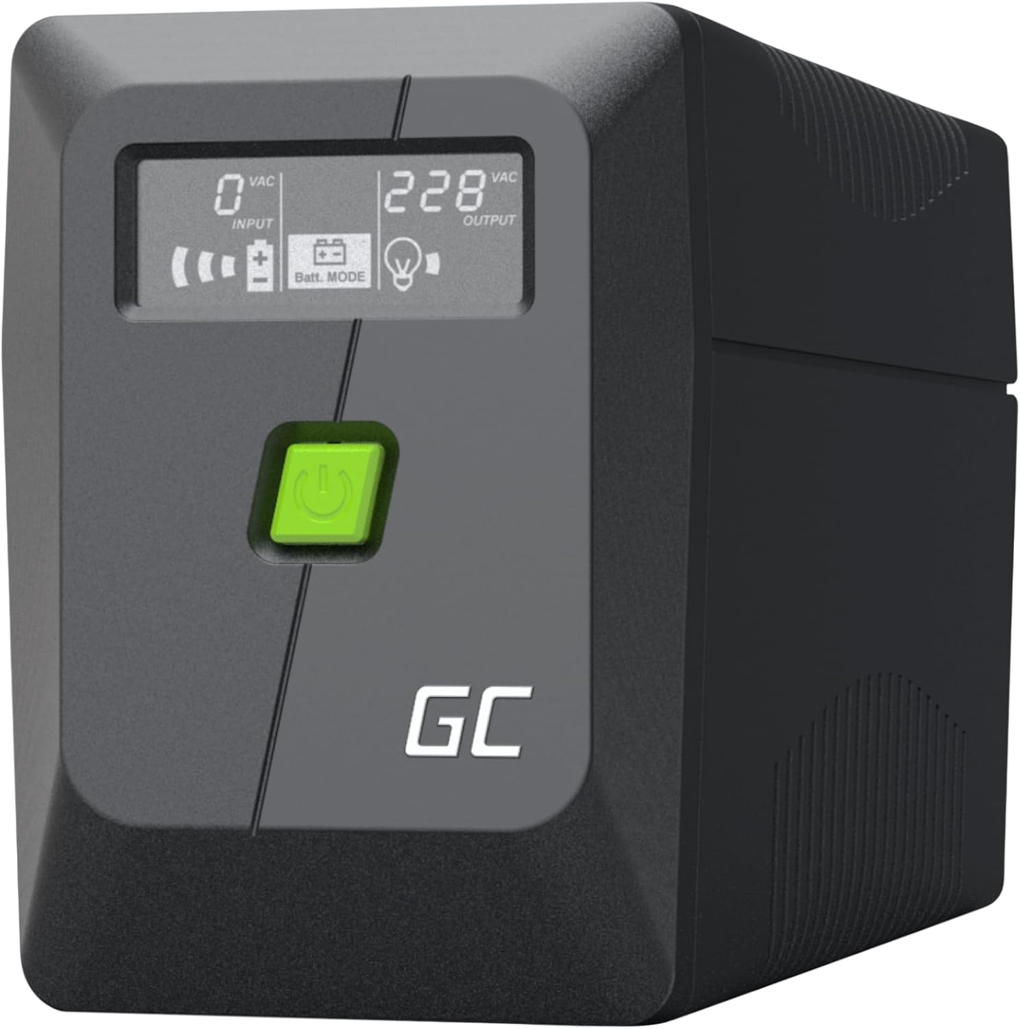 Detalle 2 de Green Cell PowerProof UPS 650VA/360W con display LCD, batteria 12V 7Ah e prese Schuko