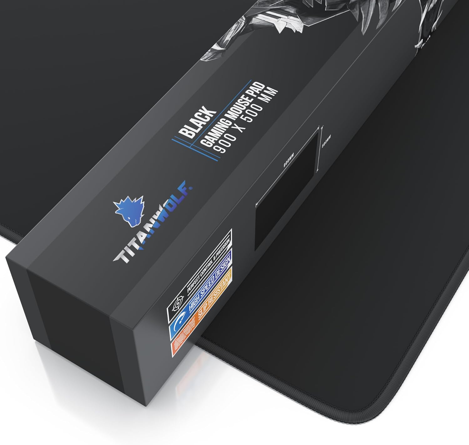 Detalle de Titanwolf XXXL Mauspad 900x500 mm (90x50 cm) – Gaming Mousepad für präzise Steuerung, mit rutschfester Gummibeschichtung