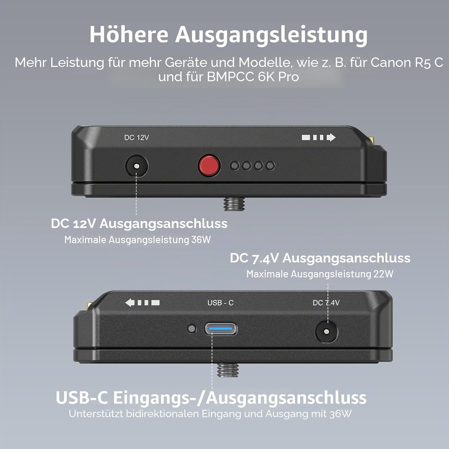 Thumbnail 3 de SMALLRIG NP-F Battery Adapter Mount Plate 3168B – Akku-Adapterplatte mit DC-Ausgängen und USB-C für NP-F-Akkus
